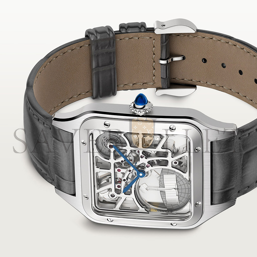 Ca*t*er santos-dumont skeleton watch with micro-rotor whsa0032